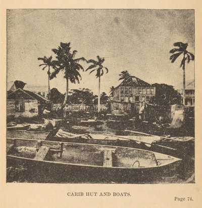 Carib Kulübesi ve Tekneler by Alice D. Le Plongeon