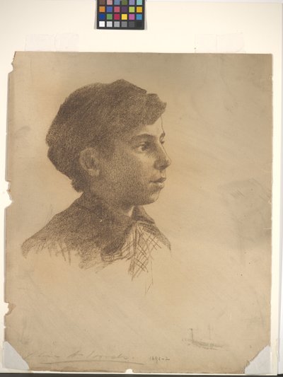 Kafa (kirli beyaz kağıt üzerine pastel boya) by Alice Woods