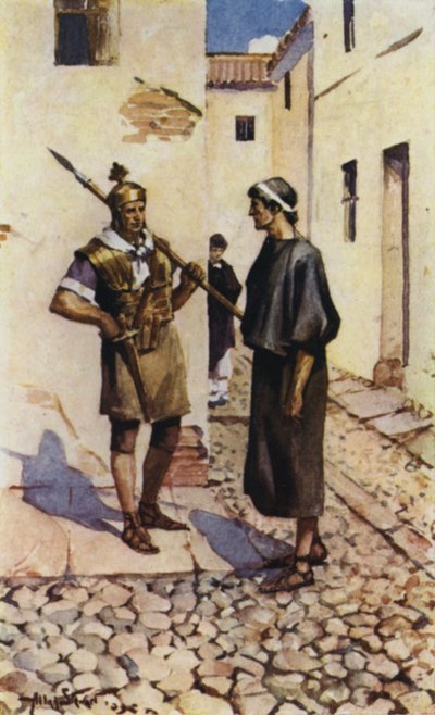 Alban ve Rahip (renkli taş) by Allan (after) Stewart