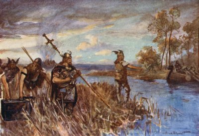 Ely Danimarkalılar tarafından yağmalandı ve yakıldı (renkli taş) by Allan (after) Stewart
