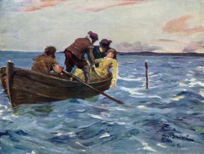 Dost Eller onu Tekneye kaldırdı (renkli taş) by Allan (after) Stewart