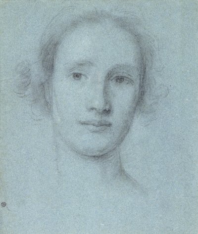 Umutwe wumukobwa (igikara cyumukara und cyera kurupapuro rwubururu) by Allan Ramsay