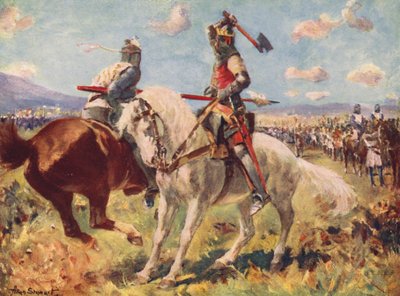 Bannockburn Savaşı (renkli taş baskı) by Allan Stewart
