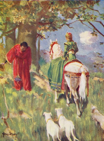 Kafiyeli Thomas (renkli taş baskı) by Allan Stewart