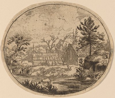 Bir Nehrin Kıyısında Hamlet, muhtemelen c. 16451656. by Allart van Everdingen