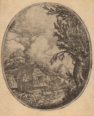 Ağaçlar Arası Hamlet, muhtemelen c. 16451656. by Allart van Everdingen