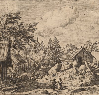Dağlık Topraklarda Hamlet, muhtemelen c. 16451656. by Allart van Everdingen