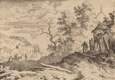 Bir Çit Kalıntıları ile Kulübe, muhtemelen c. 16451656. by Allart van Everdingen