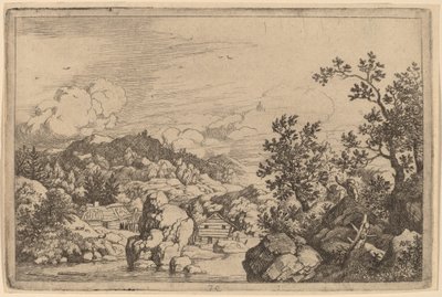 Bir Nehirden Çıkan Büyük Kaya, muhtemelen c. 16451656. by Allart van Everdingen