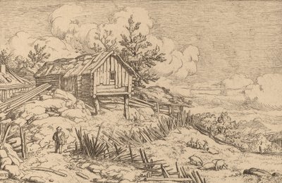 Yıkıcı Bir Çitin Girişine Yakın Adam, muhtemelen c. 16451656. by Allart van Everdingen