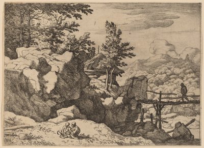 Küçük Tahta Köprüdeki Adam, muhtemelen c. 16451656. by Allart van Everdingen