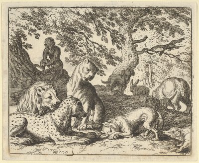 Renard Yanlış Bir Şekilde Babasını Aslana Karşı Komplo Yapmakla Suçluyor, 1650-75. by Allart van Everdingen