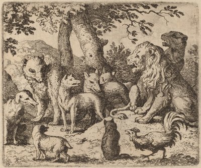 Reynard Kendini Temizlemeye Çalışıyor, muhtemelen c. 16451656. by Allart van Everdingen