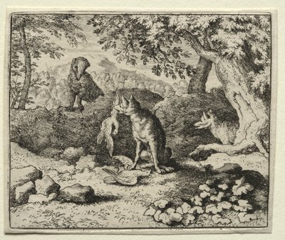 Tilki Reynard: Porsuk Reynard'ı Uyarmak İçin Geliyor. by Allart van Everdingen