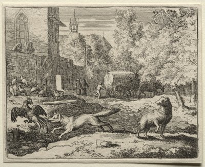 Tilki Reynard: Reynard Tavukları Kovalıyor. by Allart van Everdingen