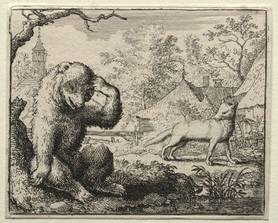 Tilki Reynard: Reynard Yaralı Ayı Chides. by Allart van Everdingen