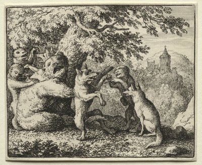 Tilki Reynard: Reynard Hac Yolculuğu için donatıldı. by Allart van Everdingen