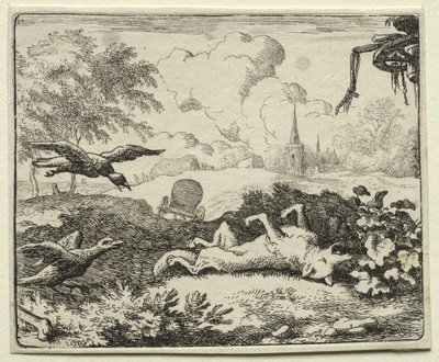 Tilki Reynard: Reynard Ölüm Numarası Yapıyor. by Allart van Everdingen
