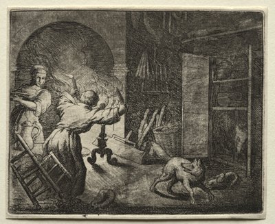 Tilki Reynard: Reynard bir Capon Çalıyor. by Allart van Everdingen