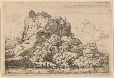 Bir Yüksek Kayanın Eteğindeki Nehir, muhtemelen c. 16451656. by Allart van Everdingen