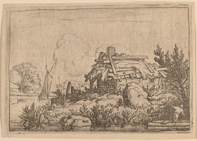 Yıkık Kulübe, Suyla çevrili by Allart van Everdingen