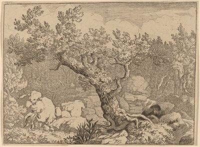 Büyük Bir Ağacın yanında Sporcu, muhtemelen c. 16451656. by Allart van Everdingen