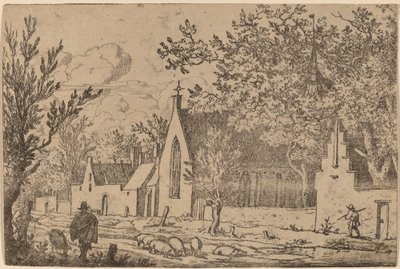 Bir Şapel yakınında Domuz Sürü, muhtemelen c. 16451656. by Allart van Everdingen