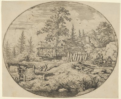 Ahşap Köprülü Manzara, 17. yüzyıl. by Allart van Everdingen