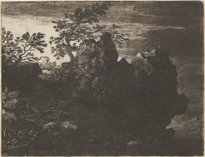 Nehirdeki Büyük Kaya, 17. yüzyıl. by Allart van Everdingen