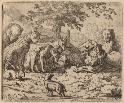 Aslan Tavsiye İstiyor, muhtemelen c. 16451656. by Allart van Everdingen