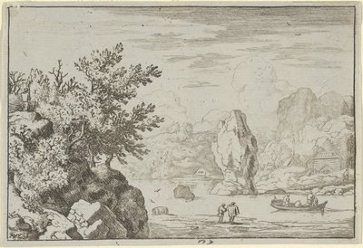 Nehrin Ortasındaki Kaya, 17. yüzyıl. by Allart van Everdingen