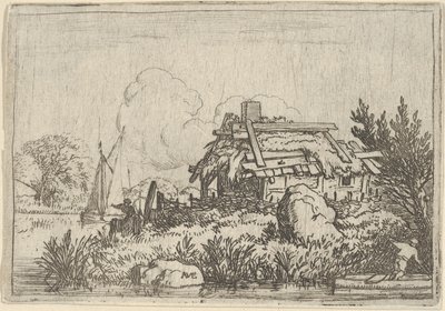 Suyla çevrili Harabe Kulübe, 17. yüzyıl. by Allart van Everdingen