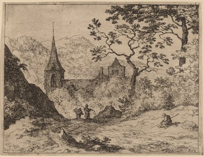 Çan kulesi, muhtemelen c. 16451656. by Allart van Everdingen