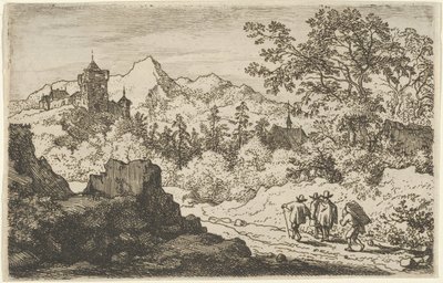 Üç Adam ve Kapıcı, 17. yüzyıl. by Allart van Everdingen