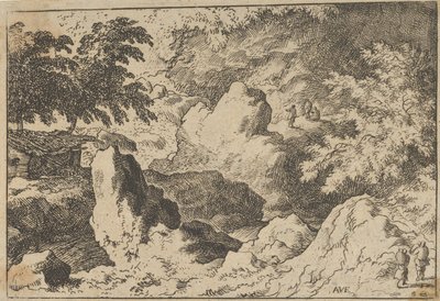 Kayadaki Üç Adam, 17. yüzyıl. by Allart van Everdingen