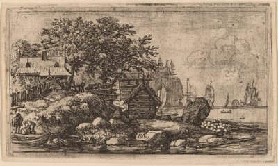 İki Boş Skiff by Allart van Everdingen