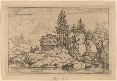 Kulübelerin Yakınında İki Köknar Ağacı by Allart van Everdingen