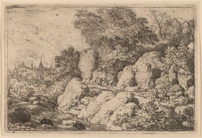 Kayalık Bir Yolda İki Atlı by Allart van Everdingen