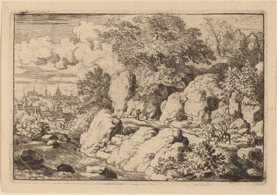 Kayalık Bir Yolda İki Atlı by Allart van Everdingen