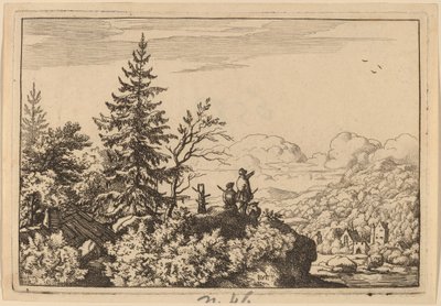 Tepede İki Adam, muhtemelen c. 16451656. by Allart van Everdingen
