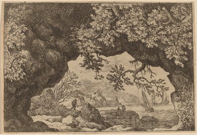 Delinmiş Kayadan Görünüm, muhtemelen c. 16451656. by Allart van Everdingen