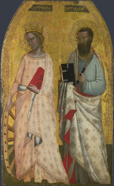 Aziz Catherine ve Bartholomew, yaklaşık 1350 by Allegretto Nuzi