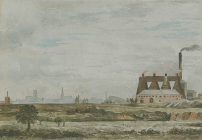 Wolverhampton - Güney Görünümü: suluboya resim ve [c 1830] by Allen Edward Everitt