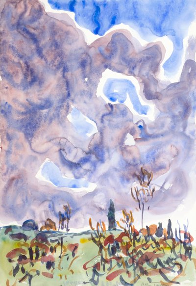 Suluboya numarası 31, Bulutlu Manzara, ca. 1930. by Allen Tucker