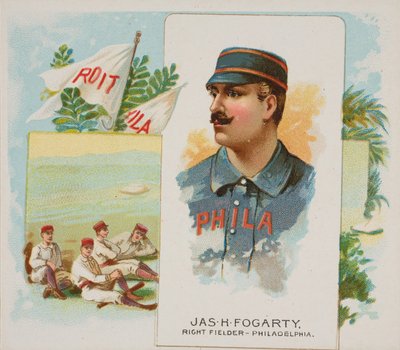 James H. Fogarty, Sağ Saha Oyuncusu, Philadelphia, Dünya Şampiyonlarından, İkinci Seri N43..., 1888. by Allen and Ginter