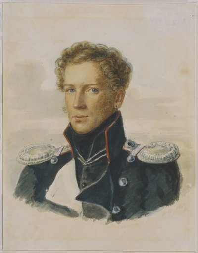 Sergei Lanskoy 1789-1832, Şövalye Muhafızları Subayı, 1829 by Alois Gustav Rockstuhl