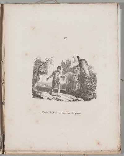 Taş Baskı Sanatı: Bir Ahşap Oymanın Aktarımı, Levha VI by Alois Senefelder
