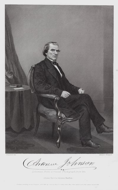 Andrew Johnson (engraving) by Alonzo (after) Chappel