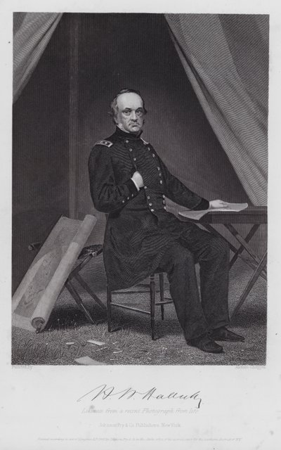 Henry Wager Halleck (engraving) by Alonzo (after) Chappel