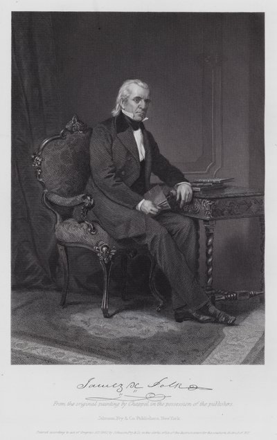 James Knox Polk (gravür) by Alonzo (after) Chappel